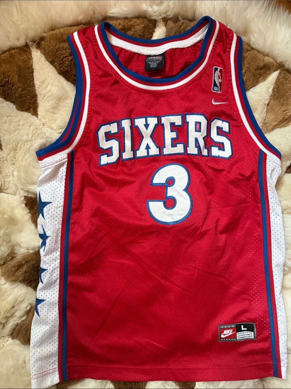 Vintage Allen Iverson Nike Philadelphia 76ers Red Basketball Jersey - Sixers #3